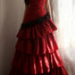 Robe de mariée princesse rouge flamme asymétrique NV6585