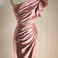 Pink Beaded Elegant Long Satin Floor Length Ball Gown Evening Dress Party Dress nv4187