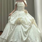 Robe de bal longue princesse blanche à fleurs NV6858