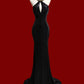 A gorgeous, sparkling, and elegant black mermaid long sequined prom dress for an evening gown. nv5223