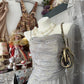 Gray Vintage Long Satin Prom Gown Evening Dress Party Dress nv4364