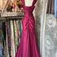 Pink Vintage Fashion Elegant Long Satin Mermaid Slim Floor Length Ball Gown Evening Dress Party Dress nv4202