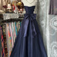Purple Vintage Long Satin Prom Gown Evening Dress Party Dress nv4366
