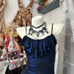 Navy Blue Vintage Elegant Short Satin Shiny Homecoming Dress Prom Dress Cocktail Party Dress nv4624