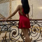 Red Simple Fashion A-line Short Birthday Costume Prom Dress Homecoming Dress nv2191