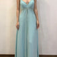 Light blue shiny elegant V-neck spaghetti straps long chiffon prom dress evening dress party dress, nv3742