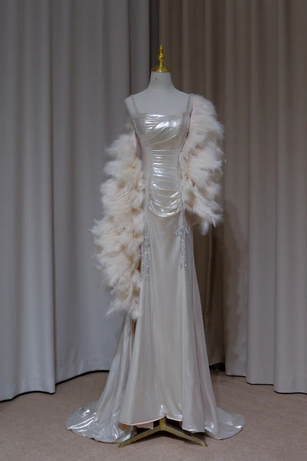 NiceVestidos-_(not included Feather shawl )Elegant and sparkling long ball gown, formal dress NV5991