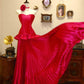 NiceVestidos--Vintage Style Satin Pleated Gown, Long Sleeveless Strapless Banquet Dress NV5824