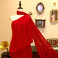 NiceVestidos--Romantic Red Carpet - Style Chiffon Gown, Long One - Shoulder Flowing Sleeve Celebration Dress NV5822