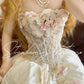 White dress Vintage dress Floral dress Long dress Satin dress Ball gown nv5036