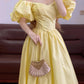 Yellow Classic Elegant Long Tulle Prom Dress Evening Dress Garden Party Dress nv5021