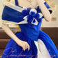 Blue Vintage Elegant Long Princess Satin Tulle Ball Gown nv5033