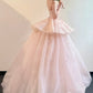 Robe de bal longue en mousseline rose brillante à fleurs, robe de princesse NV6741