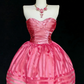 Faites sensation ! Robe bustier rose fuchsia en satin : ourlet évasé rayé, projecteur intégré NV6837