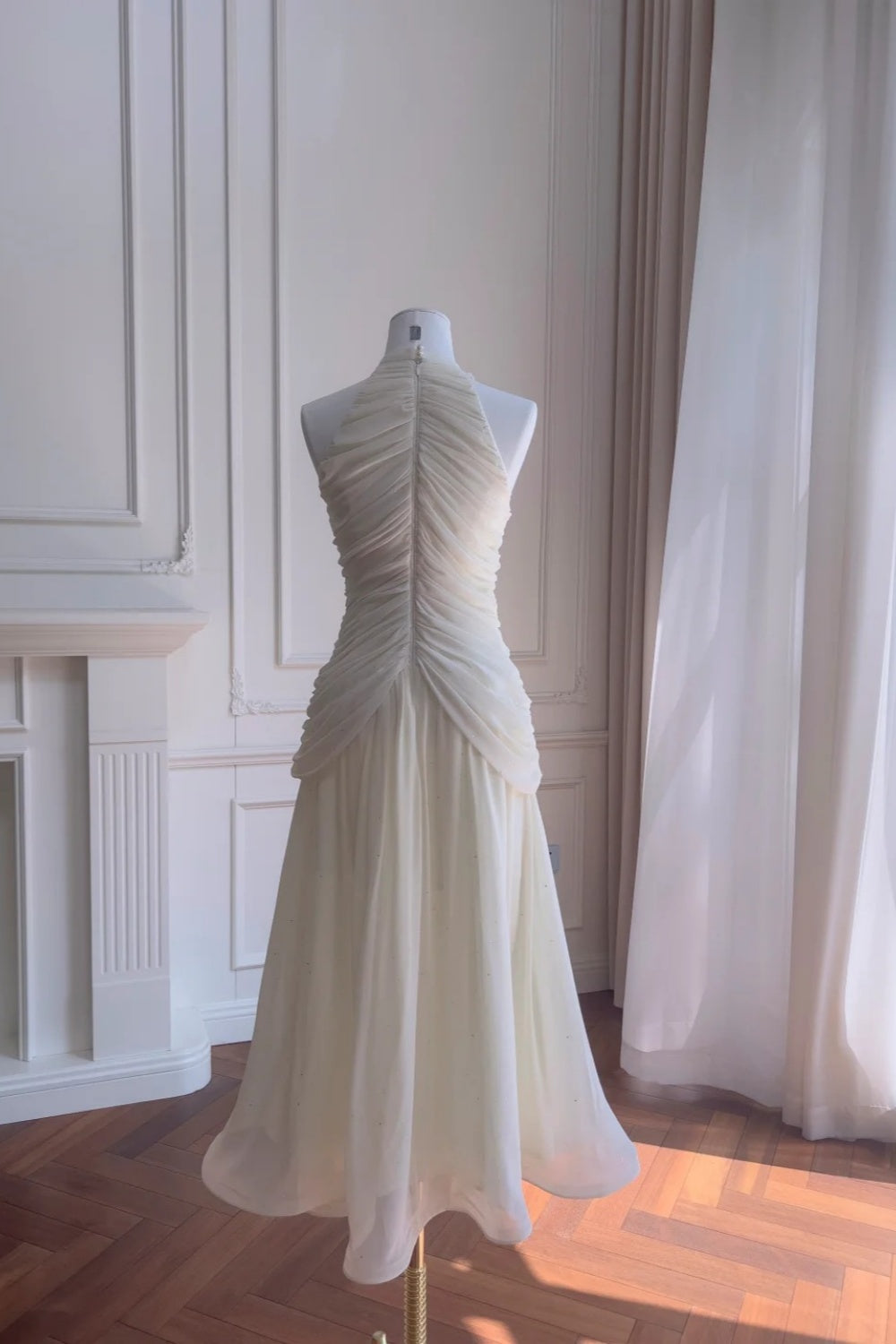 NiceVestidos-_NV White Delicate Beaded Long Birthday Gown, Formal Prom Dress NV5943