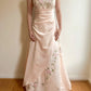 Pink floral new A-line evening gown long satin ball gown nv4241