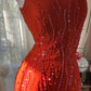 Vintage Evening Dresses, Orange Mermaid Sleeveless Long Party Gowns nv4330