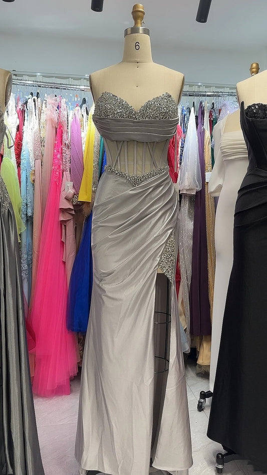 Nouvelle robe de bal longue en satin, élégante et tendance, NV6630