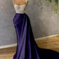 Purple gorgeous charming spaghetti strap pearl long mermaid evening dress prom dress nv1898