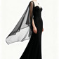 NiceVestidos - Robe longue en mousseline noire à manches longues et décolleté cœur NV6013