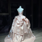 Strapless Light Pink Prom Dress Pearl Beaded Shiny Satin Draped Ball Gown  NV7057