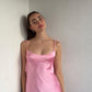 🌷Light Pink Elegant Beautiful Charming Long Satin Prom Dress Evening Dress Party Dress Prom Dress nv3993
