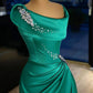 Green Gorgeous Fashionable Elegant Exquisite Baoshi Beaded Long Satin Floor Length Trailing Slit Sexy Prom Dress Evening Dress Birthday Party Dress Prom Dress nv3947
