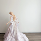 Light Lavender Strapless Prom Gown Beaded Tassel Sequin Big 3D Tulle Bow A Line Sparkly Evening Dress  NV7162