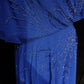 Blue Vintage Elegant Exquisite Beaded Short Sleeve Long Chiffon Ball Gown Evening Dress Party Dress Wedding Mother's Dress Prom Dress nv3961