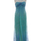 Blue shiny fashion gradient spray gold retro elegant sling long tulle ball gown evening dress party dress nv2761 nv2761
