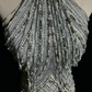 Halter Silver Grey Homecoming Dress Heavy Hand Beading Rhinestone Fringe Sheath Short Formal Gown  NV6886