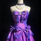 Strapless Purple Short Prom Dress Rhinestone Trim Satin Bows Voluminous Tulle Mini Formal Gown  NV6898