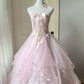 Robe de bal longue rose NV6593