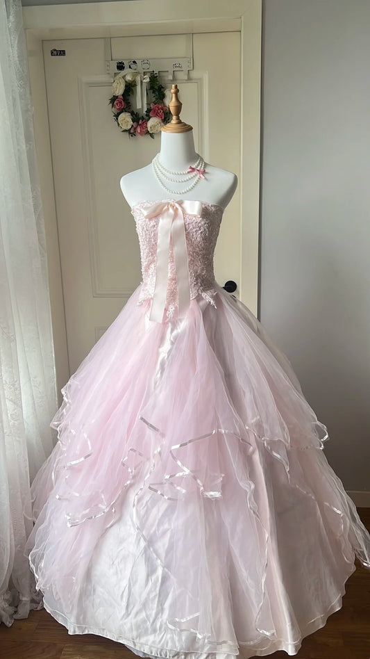 Robe de bal longue rose NV6593