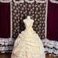 Cream yellow gorgeous sweet and cute exquisite beaded long tulle floor-length princess cake dress prom dress evening dress 16th birthday dress coming of age dress nv4019