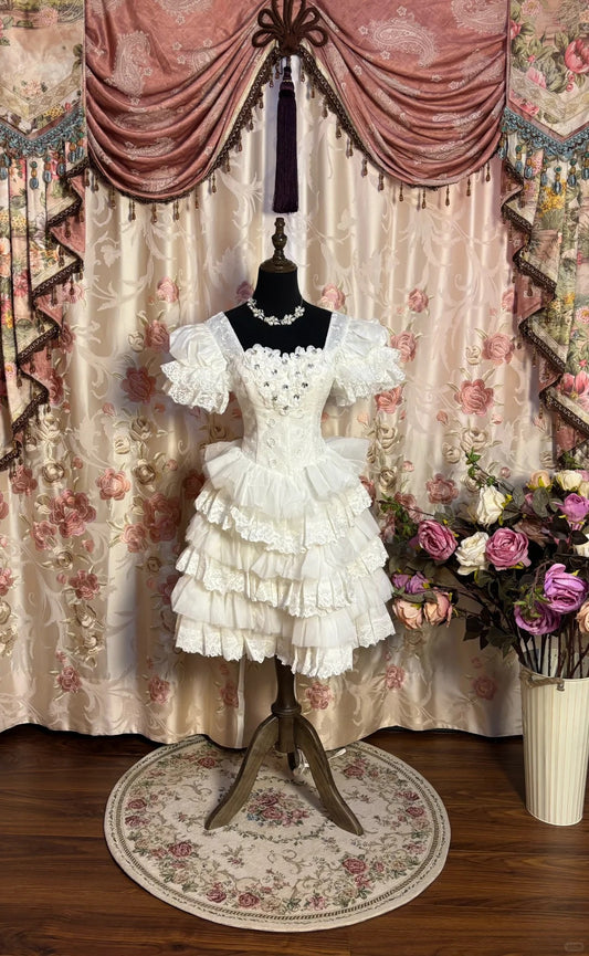 Ivory White Shiny Fairy Elegant Exquisite Beading Short Tulle Homecoming Dress Prom Dress Evening Dress Party Dress Ball Gown nv4015