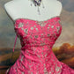 Pink Vintage Beaded Long Satin Ball Gown nv5146