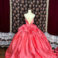Pink Floral Elegant Sophisticated Long Floor Length Ball Gown Evening Gown Wedding Dress nv4174