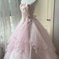 Robe de bal longue rose NV6593