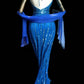 Blue Luxury Gorgeous Shiny Vintage Fashion Floral Exquisite Beaded Sequins Long Mermaid Slim Fit Chiffon Ball Gown Evening Gown nv4061