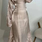 Champagne Fashion Elegant Ruffled Ruffle Long Tulle Ball Gown Evening Dress Party Dress nv3433