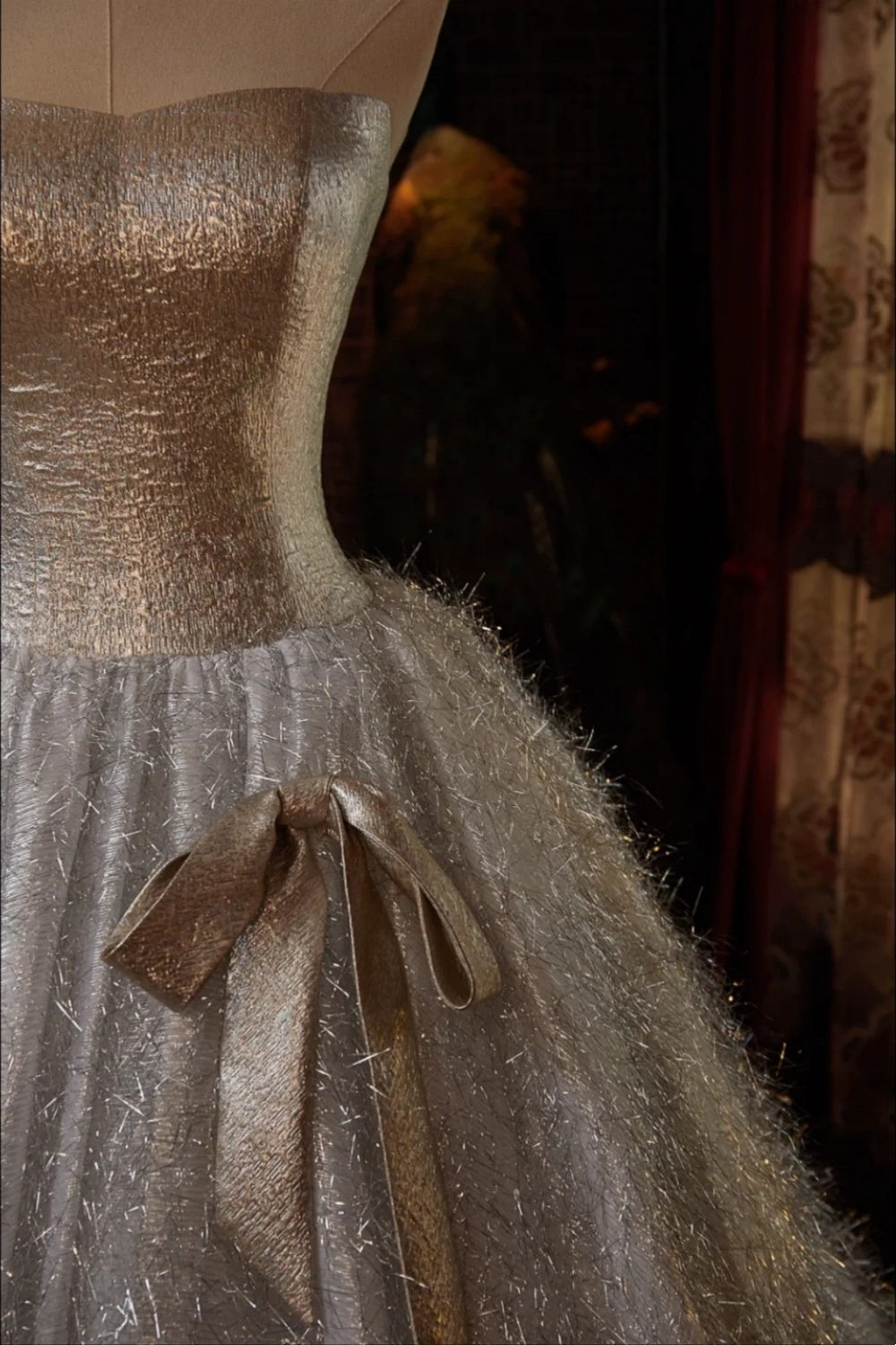 Robe de princesse longue scintillante or étoilé NV6535