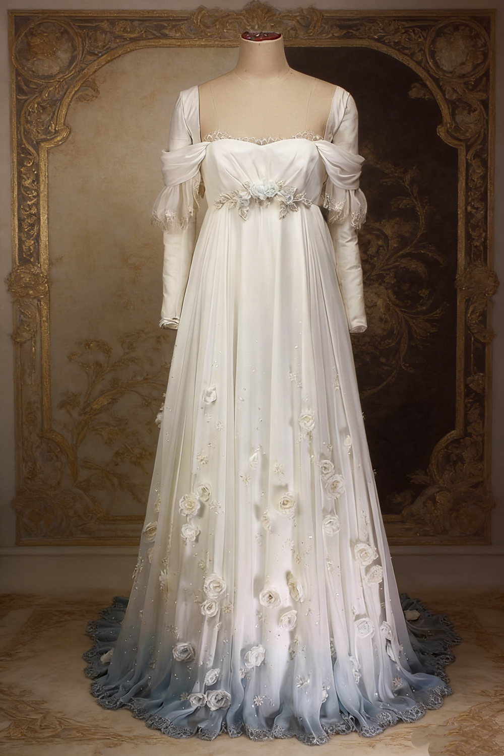 White Long Vintage Wedding Dress For Brides NV6816
