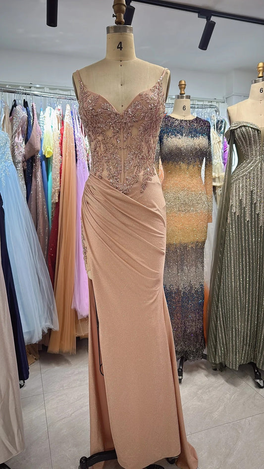 Nouvelle robe de soirée longue en satin, coupe ajustée, élégante et tendance, robe de demoiselle d'honneur, robe de remise de diplôme NV6638