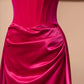 Pink Elegant Fashion Long Satin Prom Dress Evening Dress Party Dress nv4734