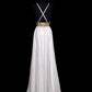 White Vintage Greek Goddess Fashionable Elegant Exquisite Beaded Straps Long Chiffon Ball Gown Evening Gown Prom Dress Wedding Bridesmaid Dress nv3867