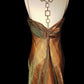 Golden green gorgeous fashionable elegant dark pattern long spaghetti straps satin mermaid tail prom dress evening dress birthday party dress prom dress nv3968