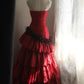 Robe de mariée princesse rouge flamme asymétrique NV6585