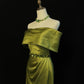 Olive Green Beaded Satin Long Ball Gown Evening Dress nv4274
