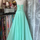Mint Green Vintage Long Chiffon Ball Gown Evening Dress Party Dress nv4365